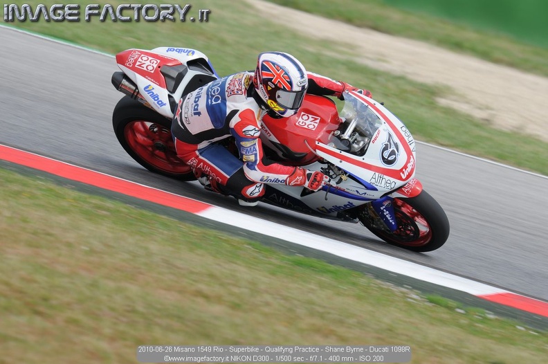 2010-06-26 Misano 1549 Rio - Superbike - Qualifyng Practice - Shane Byrne - Ducati 1098R.jpg